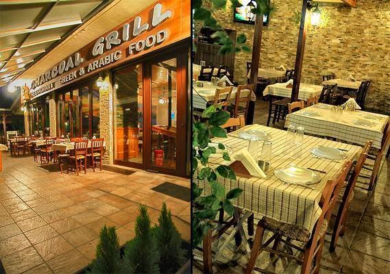 Charcoal Grill restaurant exterior and interior in Limassol